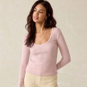 NWOT Women’s Faherty Pacific Pointelle Scoop Neck in Blush SZ M